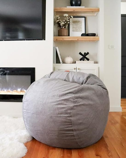 CordaRoy's Chenille Bean Bag Chair, Convertible Chair Folds from Bean Bag to Lounger, As Seen on Shark Tank, Charcoal - Full Size - LeafyLoom