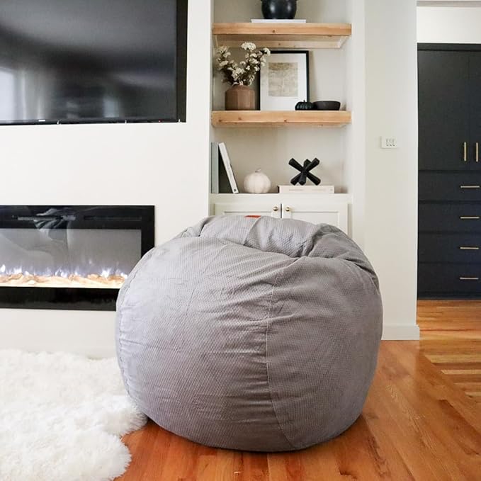 CordaRoy's Chenille Bean Bag Chair, Convertible Chair Folds from Bean Bag to Lounger, As Seen on Shark Tank, Charcoal - Full Size - LeafyLoom