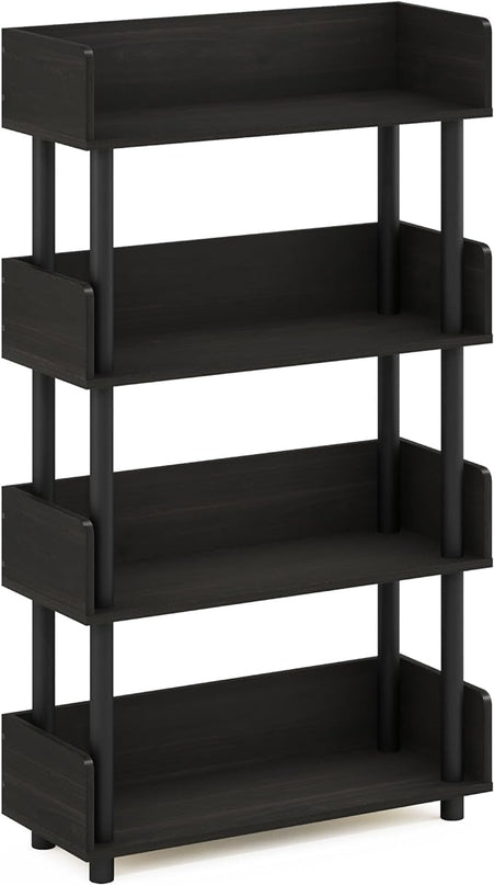 Furinno Turn-N-Tube 4-Tier Toolless Freestanding Multipurposes Display Rack, Espresso - LeafyLoom