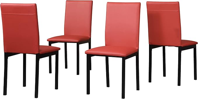 NicBex Haerin-SD-00348-LWJ Dining Chairs, 21.5"x17.5"x36", Red - LeafyLoom