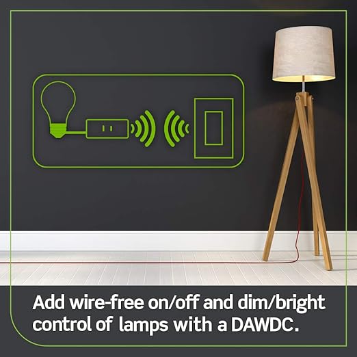 Leviton Decora Smart Dimmer Plug, Wi-Fi 2nd Gen, Works with Matter, My Leviton, Alexa, Google Assistant, Apple Home/Siri & Wire-Free Anywhere Companions for Switched Outlet, D23LP-2RW, White Leviton