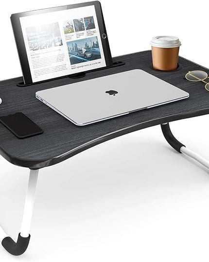 Clara Clark Reading Pillow with Portable Lap Desk for laptop Set, Back Pillow for Sitting Up in Bed, Memory Foam Back Support Pillow, Bed Rest Pillow with Foldable Laptop Desk, Standard - Light Grey - LeafyLoom