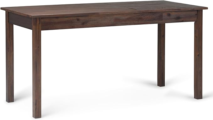 SIMPLIHOME Monroe SOLID WOOD Rustic 60 inch Home Office Desk, Writing Table, Workstation, Study Table Furniture in Distressed Charcoal Brown - LeafyLoom
