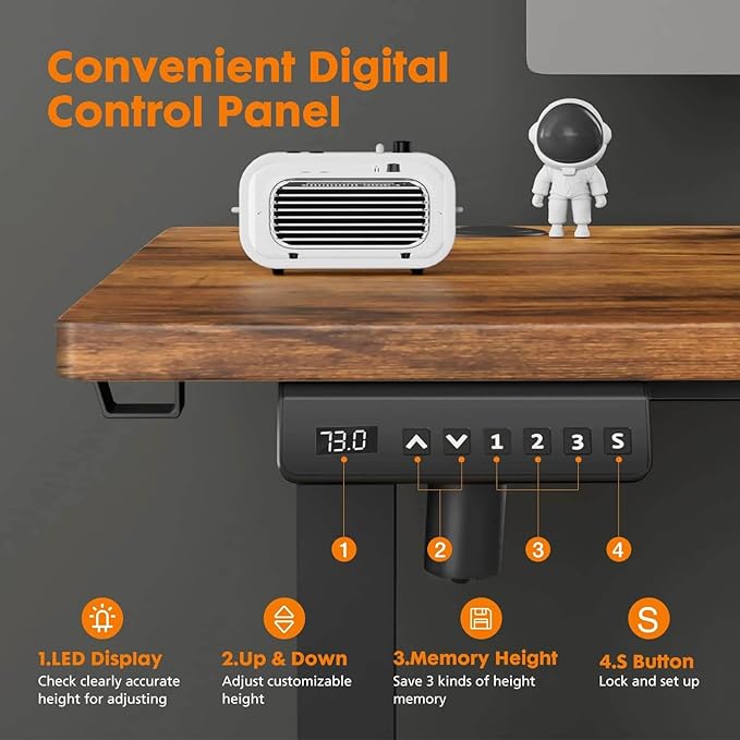 NicBex Home Office Desk 55" x 23" Electric Height Adjustable Standing Desk Computer Desk Office Desk, Sit to Stand Ergonomic Computer Desk Adjustable Desk, Brown - LeafyLoom