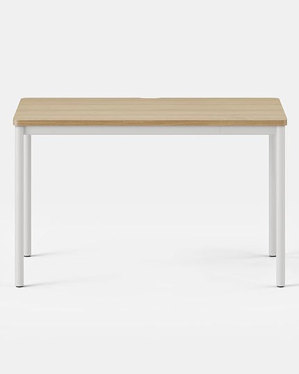 Branch Daily Desk - Functional At Home Office Desk with Effortless Assembly, Timeless Design, Rounded Corners, and Built-in Cable Notch - 48” W x 28.5” H x 24” D - Woodgrain Work Table - LeafyLoom