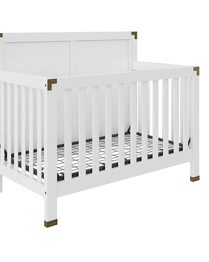 Baby Relax Miles 5-in-1 Convertible Crib, Nursery Furniture, Classic White - LeafyLoom