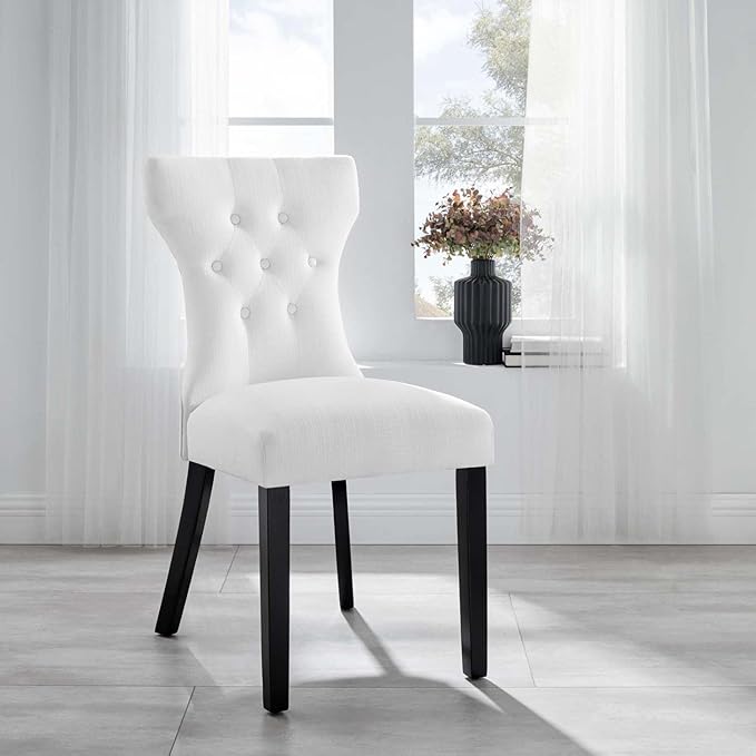 Modway Silhouette Chair, White 24.5 x 18 x 36 - LeafyLoom