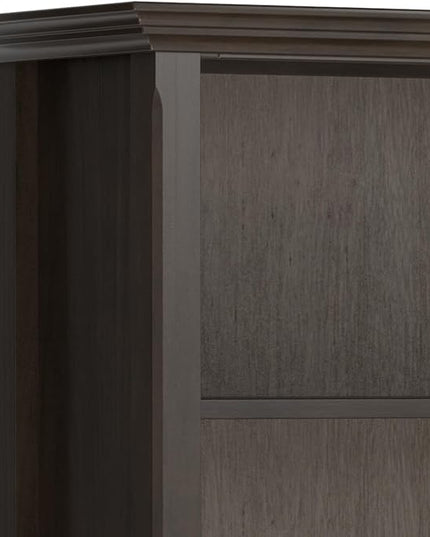 SIMPLIHOME Amherst SOLID WOOD Transitional 5 Shelf Bookcase for The Living, Study Room and Office, 36 inch, Hickory Brown - LeafyLoom