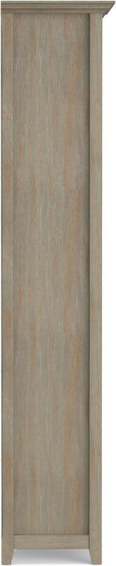 SIMPLIHOME Amherst SOLID WOOD 30 Inch Transitional 5 Shelf Bookcase in Distressed Grey, For the Living Room, Study Room and Office - LeafyLoom