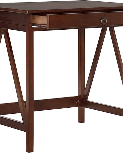 Linon Home Dcor Titian Laptop Desk, Antique Tobacco, 31.5" W x 24.02" D x 30" H - LeafyLoom