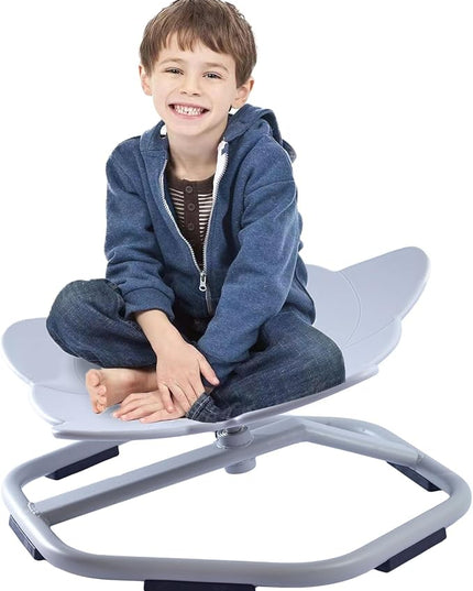 Autism Kids Swivel Chair, Spinning Chair for Kids Sensory, Kids Swivel Chair Sensory, Sensory Toy Chair, Carousel Spin Sensory Chair, Training Body Coordination (Gray) - LeafyLoom