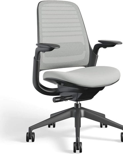 Steelcase Series 1 Work Office Chair - Nickel, Hard Floor Casters - LeafyLoom
