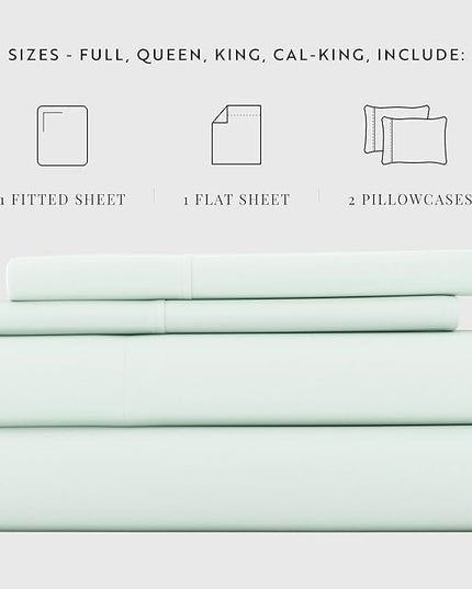 Linen Market Bed Sheets for California King Size Bed (Mint) - Sleep Better Than Ever with These Soft and Cooling California King Sheets - Deep Pocket Fits 16" Thick Beds - 4 Piece Cal King Sheet Set - LeafyLoom
