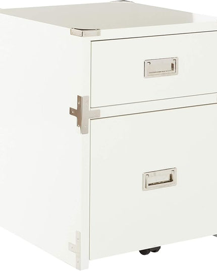 OSP Home Furnishings Wellington 2-Drawer File Cabinet, White - LeafyLoom