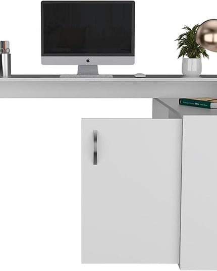NicBex Kimberly-DW-00202-LWJ Home Office Desks, 59.64"x45.86"x30.11", White - LeafyLoom