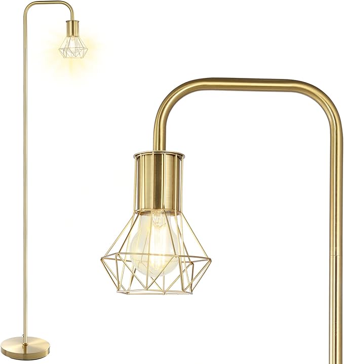 BoostArea Floor lamp,Industrial Floor Lamp,Standing Lamp with 6W LED Bulb,E26 Socket,On/Off Footswitch,Whole Metal,Modern Floor Lamp for Bedroom,Office, Living Room,Rustic,Vintage,Farmhouse - LeafyLoom