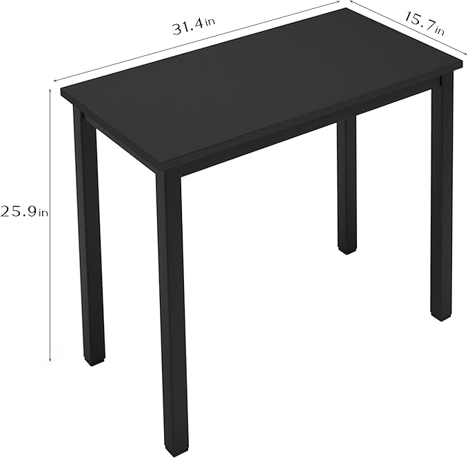 SogesGame Computer Desk,31 inch Home Office Desks for Small Spaces, Writing Study Corner Desk, Modern Simple Style Laptop Table,Easy to Assemble, Black - LeafyLoom