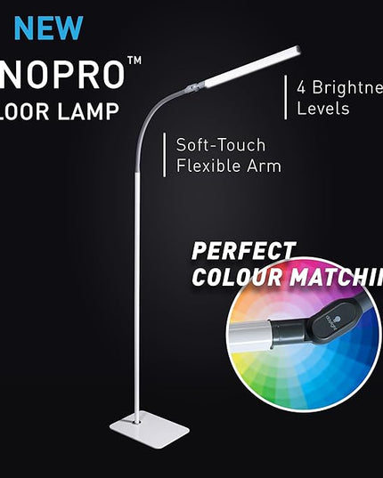 Daylight Company Uno Pro lamp, Standing Lamp for Living Room, Bedroom, Salon, Office, Touch Control, Flexible Arm, Sleek Design, Multipurpose - LeafyLoom