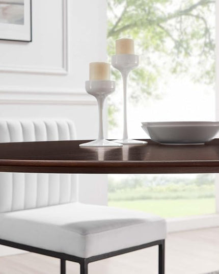 Modway Lippa Dining Table, 78", White Cherry Walnut - LeafyLoom