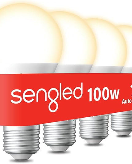 Sengled Alexa Light Bulbs, 100W Equivalent, S1 Auto Pairing with Alexa Devices, Smart Light Bulb that Work with Alexa, Bluetooth Mesh Smart Home Lighting, ‎Warm Light Bulbs, No Hub Required, 4-Pack, Sengled
