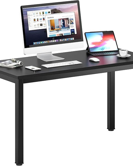 DlandHome 47 inches Medium Computer Desk, Composite Wood Board, Decent and Steady Home Office Desk/Workstation/Table, BS1-120BB Black Walnut and Black Legs, 1 Pack - LeafyLoom