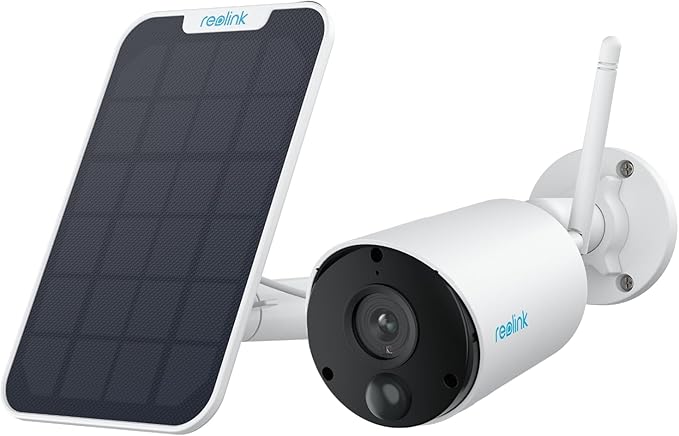 REOLINK 2K 3MP Solar Security Camera, Wireless Home Security Camera Outdoor Indoor, Night Vision, Human/Car Detection, 2.4G WiFi, Local Storage, No Monthly Fee, Support Home Hub, Argus Eco+Solar Panel REOLINK