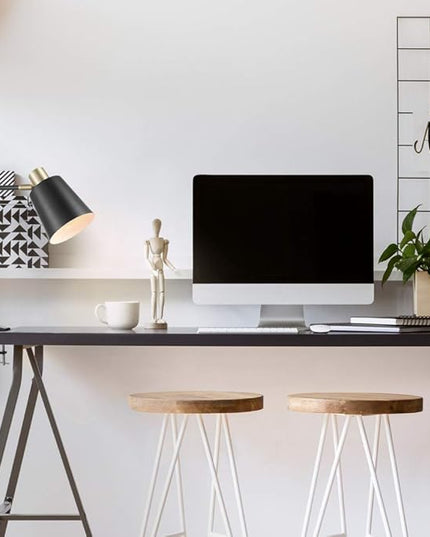 Globe Electric 52900 Lex Desk Lamp, Black with Gold - LeafyLoom
