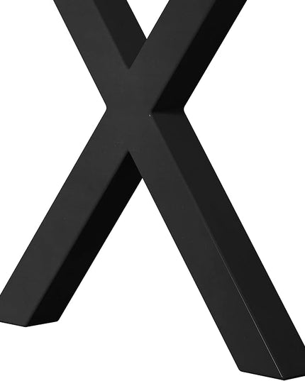 NicBex 70.87Inch Rectangular Dining Table,Modern Kitchen Table with Printed White Marble Tabletop and Black X-Shape Leg for 6 to 8,Large Dining Room Table for Kitchen,Meeting Living Room,White - LeafyLoom