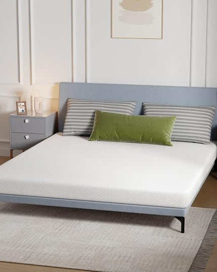 King Mattress 6 inch Gel Memory Foam Mattress Queen Mattresses Medium Firm Mattresses for Cool Sleep Relieving Pressure Relief CertiPUR-US Certified Mattress in a Box - LeafyLoom