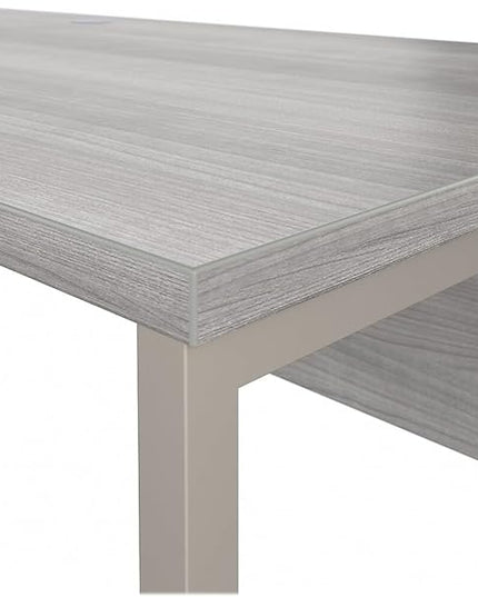 Bush Business Furniture Hybrid 72W x 30D Computer Table Desk with Metal Legs in Platinum Gray - LeafyLoom