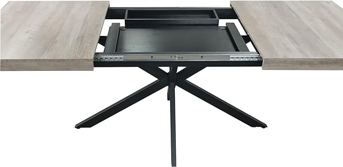 NicBex 70.87Inch Rectangular Stretch Dining Table,Modern Kitchen Table with Grey Carole Top and Storage Box for 6 to 8,Large Dining Room Table for Kitchen,Small Space and Living Room,Space-Saving,Grey - LeafyLoom
