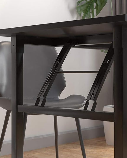 DlandHome Folding Computer Desk Table 47inch Writing Desk No Need Installation Home Office Folding Table Workstation - LeafyLoom