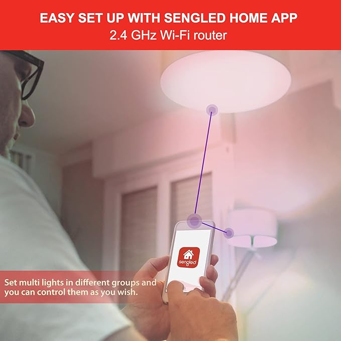 Sengled Smart Light Bulb, Color Changing Light Bulb, WiFi Light Bulbs No Hub Required, Smart Bulbs that Work with Alexa & Google Home, Smart LED A19 RGB Light Bulbs, 1 Pack Sengled