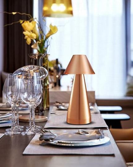 Portable Metal Desk Lamp, Cordless Metal LED Table Lamp,3 Color Touch Control Rechargeable Lamp,3-Levels Brightness Room Decor Desk Lamp,Bedside Lamp,Dining Room Lamp (Rose Gold) - LeafyLoom