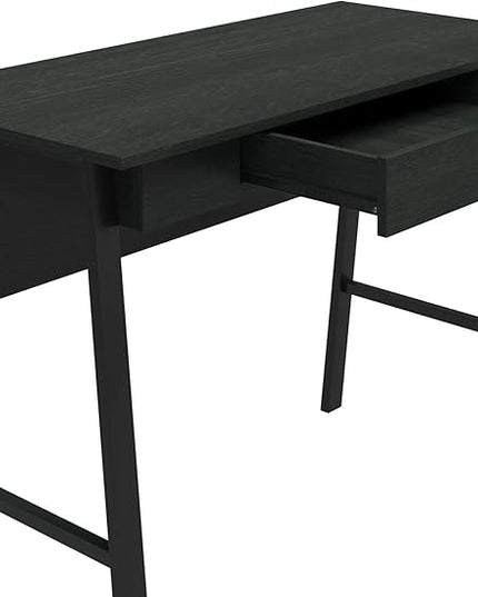 Ameriwood Home Oxford Computer Desk with Drawer, Black Oak - LeafyLoom