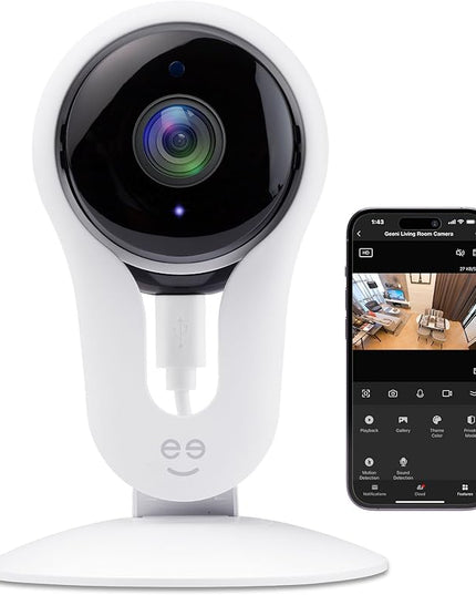 Geeni Aware 1080p HD Smart Camera – Indoor Home Security Camera – No Hub Required – Motion Detection Camera – Smart Camera Works with Amazon Alexa and Google Home, Requires 2.4 GHz Wi-Fi Geeni