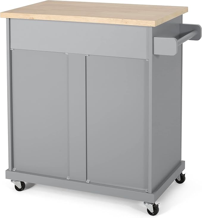 Christopher Knight Home Batavia Kitchen CART, Grey - LeafyLoom