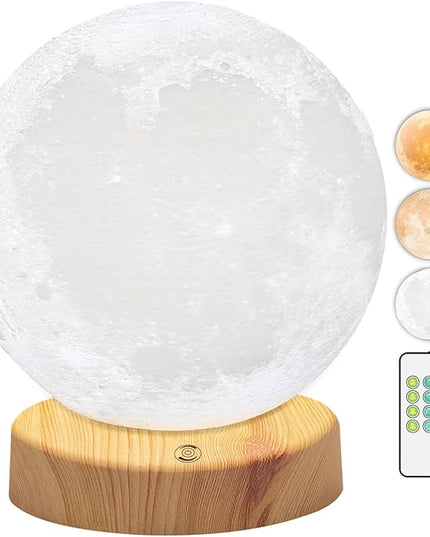 Light Therapy Lamp 10000 Lux, Happy Sunlight Lamps UV-Free with 3 Color Temperatures, Adjustable Brightness,Timer & Memory Function, Sun Lamp, Full Spectrum Light for Home, Office (Happy Moon Lamp) - LeafyLoom