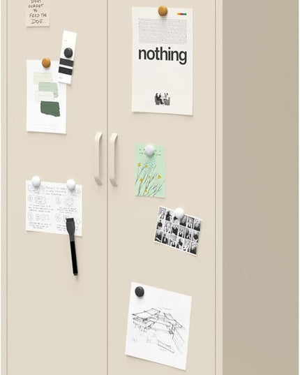 Mr. Kate Annie Tall Metal 2 Door Cabinet, Parchment - LeafyLoom