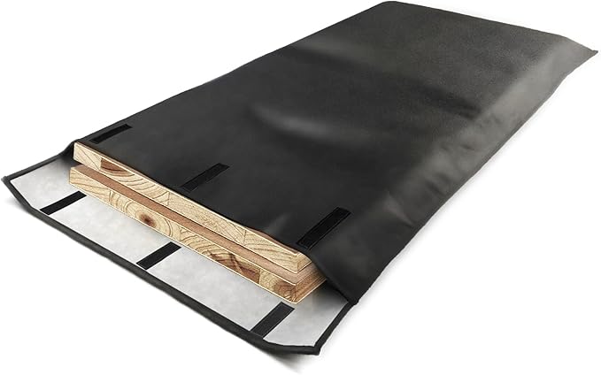 Table Leaf Storage Bag Padded 1 Pack, Heavy Duty Dining Table Leaf Bag, 48 x 16in Extra Thick Flannel Backing Interior/Exterior Dining Room Table Cover Protector, Scratch Resistant, Black - LeafyLoom