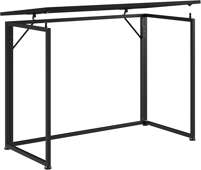 Techni Mobili Space Saving Folding Desk, Black - LeafyLoom