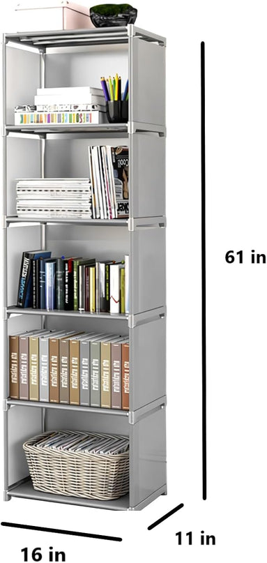 3,4,5-Tier Cube Storage Shelf or Organizer | Can be Used as Bookshelf, Bookcase, Closet, Pantry Shelves and Many More (5-Tier) - LeafyLoom