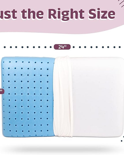 Pharmedoc Cooling Memory Foam Pillows, 1 Pack, Ventilated Cool Blue Bed Pillow, Reading and Bed Rest Pillows, Standard, Back Sleeper and Side Sleeper Support, Sleeping Pillows for Adults - LeafyLoom
