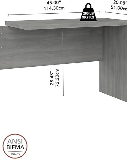 Bush Business Furniture Echo Desk Return/Bridge, Modern Gray - LeafyLoom