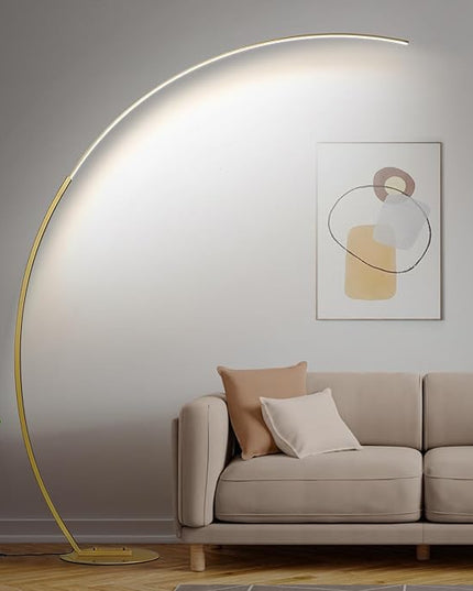 Torondo Dimmable LED Floor Lamp with 3 Color Temperatures, Ultra Bright 2000LM Gold Arc Floor Lamp, Modern Standing Tall Lamp with Remote Control Reading Floor Lamp for Bedroom Office Classroom - LeafyLoom