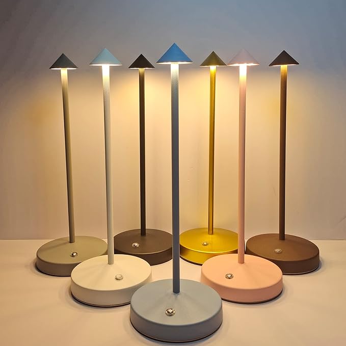 Cordless Table Lamps,Rechargeable Led Touch Bar Lamp,Portable Battery Operated Lamps,Dimmable Small Table Lamps,Minimalist Design,for Living Room/Restaurant/Couple Dinner/(Gold) - LeafyLoom