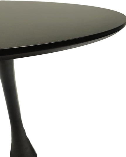 NicBex 31.5Inch Round Dining Table,Mid-Century Modern Kitchen Table with MDF Black Tabletop and Pedestal Base for 2 to 4,Leisure Coffee Table for Kitchen,Small Space,Apartment and Living Room,Black - LeafyLoom