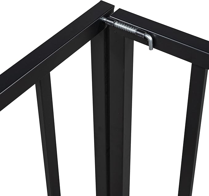 RITSU Twin Size Metal Floor Fence Bed, Montessori Bedframe, with Safety Guardrail and Door, for Children Bedroom, Boys Girls, Apartment, Strong & Durable, Easy to Assemble, Black - LeafyLoom