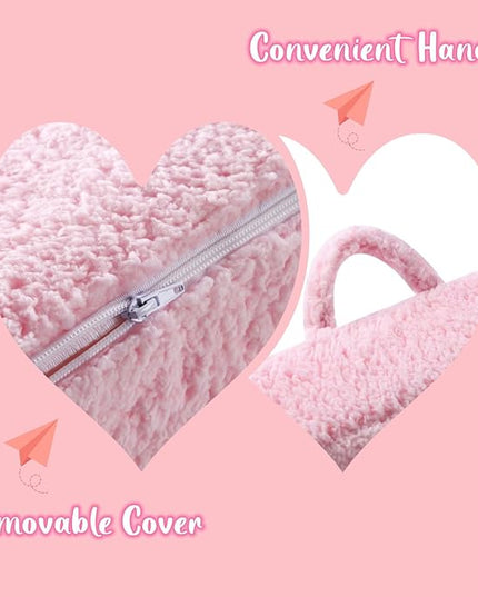 Kids Snuggly-Soft Sherpa Chair, Cuddly Toddler Foam Chair for Boys and Girls, Pink - LeafyLoom