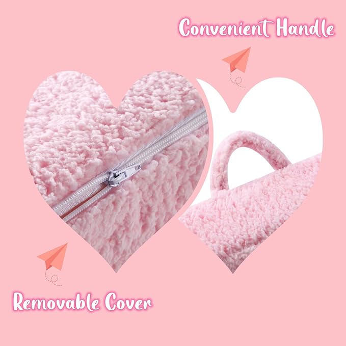 Kids Snuggly-Soft Sherpa Chair, Cuddly Toddler Foam Chair for Boys and Girls, Pink - LeafyLoom